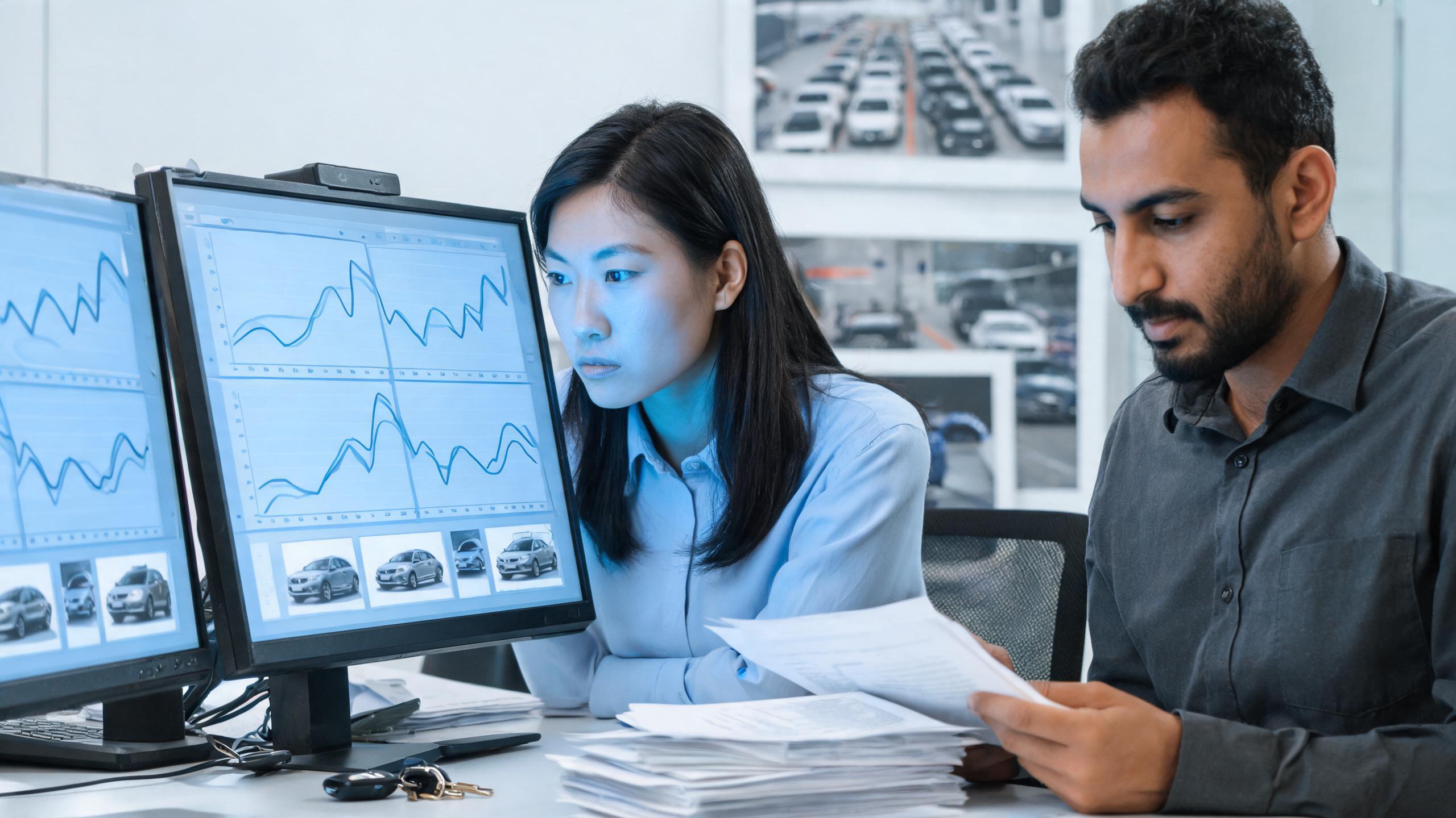 Dealership analysts comparing wholesale car valuation data to retail listings to show how car pricing really works.